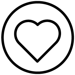 buah Team mit Herz Icon mit einem schwarzen Herz