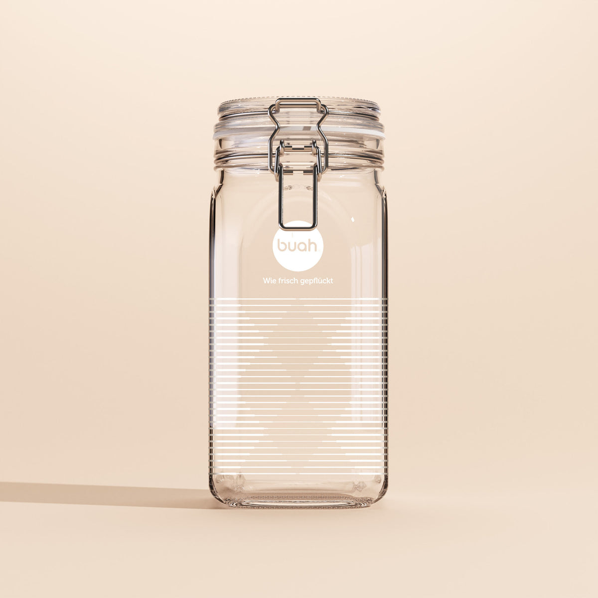 buah Nachfüllglas aus Glas mit Bügelverschluss am Deckel und Diamand Muster Nordic Love 